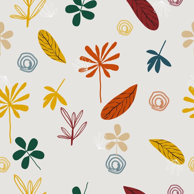 Vecteur abstrait des feuilles d'automne motif de surface fond sans couture