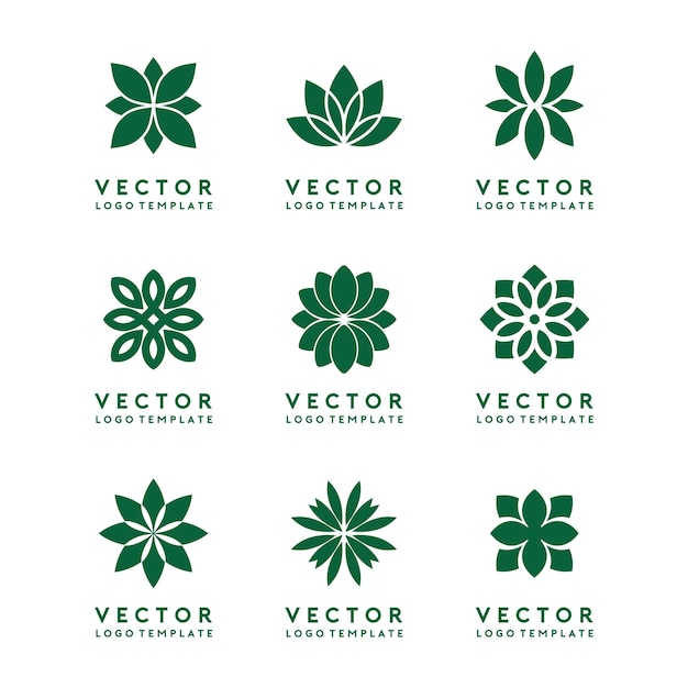 Abstrait Fleur Logo Template Set Vector