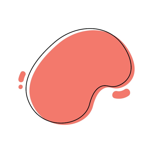Abstrait forme fluide forme de boule d'amibe organique couleur pastel abstraite avec illustration vectorielle linéaire