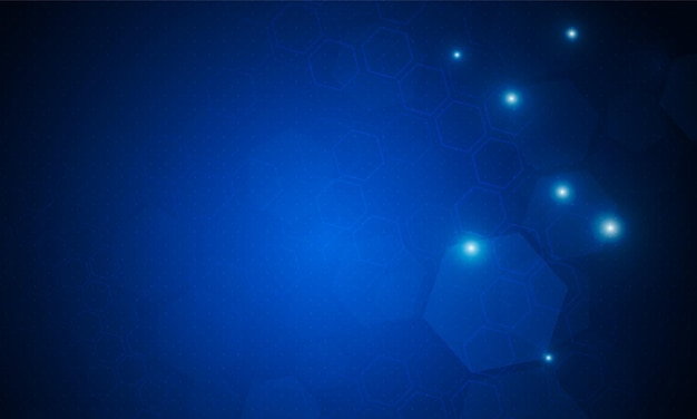 Abstrait avec des formes géométriques et un motif hexagonal Illustration vectorielle pour la conception de vecteur bleu de technologie de médecine