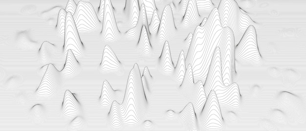 Abstrait Avec Des Formes De Lignes Déformées Sur Fond Blanc