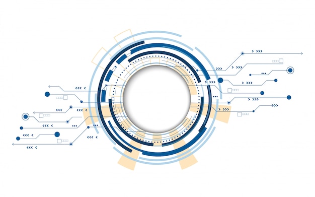 Abstrait futuriste de cercle bleu de technologie numérique