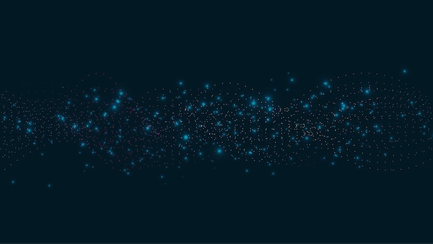 Abstrait futuriste sur le flux de données, points de motif d'onde de particules, vecteur isolé de particules de ligne