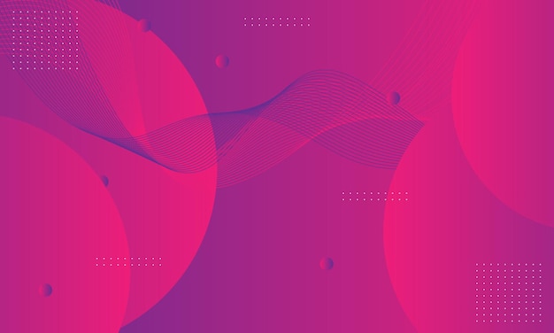 Abstrait géométrique dégradé rose et violet avec fond de lignes de cercle et de vague