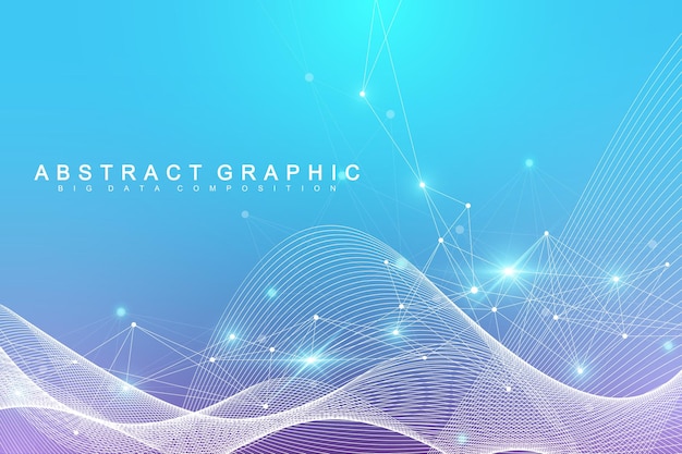 Abstrait Géométrique Avec Ligne Connectée Et Points