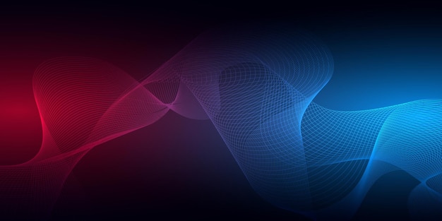 Vecteur abstrait géométrique ondes dynamiques colorées sur fond sombre illustration