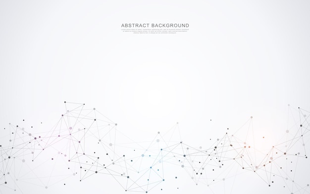 Abstrait géométrique avec points et lignes de connexion