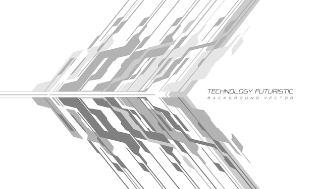 Abstrait Gris Cyber Flèche Technologie Géométrique Design Blanc Vecteur De Fond Futuriste Moderne