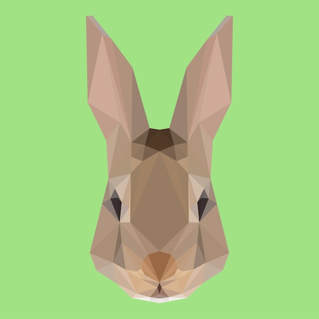 Abstrait Lapin Polygonal Pet Animal Visage Museau Portrait Tête Graphique Silhouette Symbole Icône