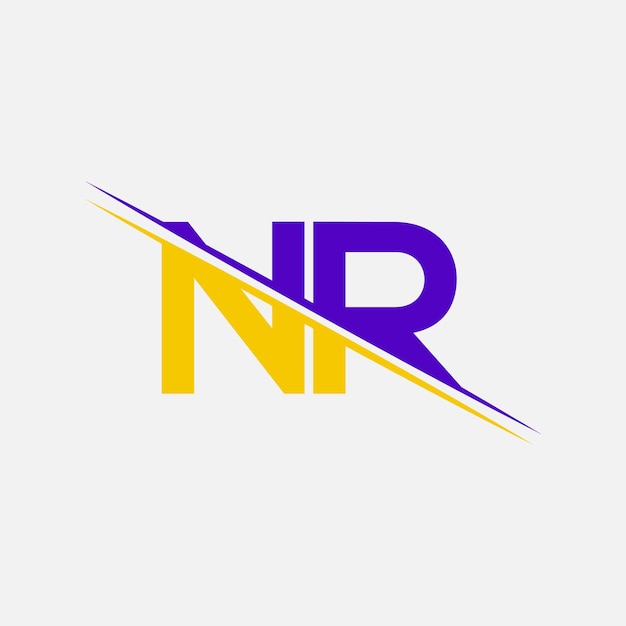Abstrait de la lettre NR conception du logo des initiales modernes