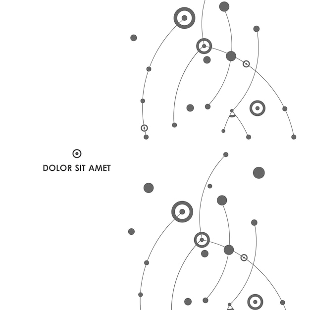 Vecteur abstrait avec des lignes et des points