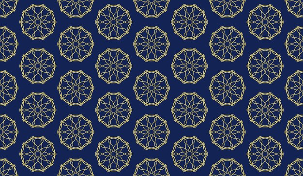 Abstrait Luxe élégant Motif Floral Jaune Et Bleu Marine Sans Couture