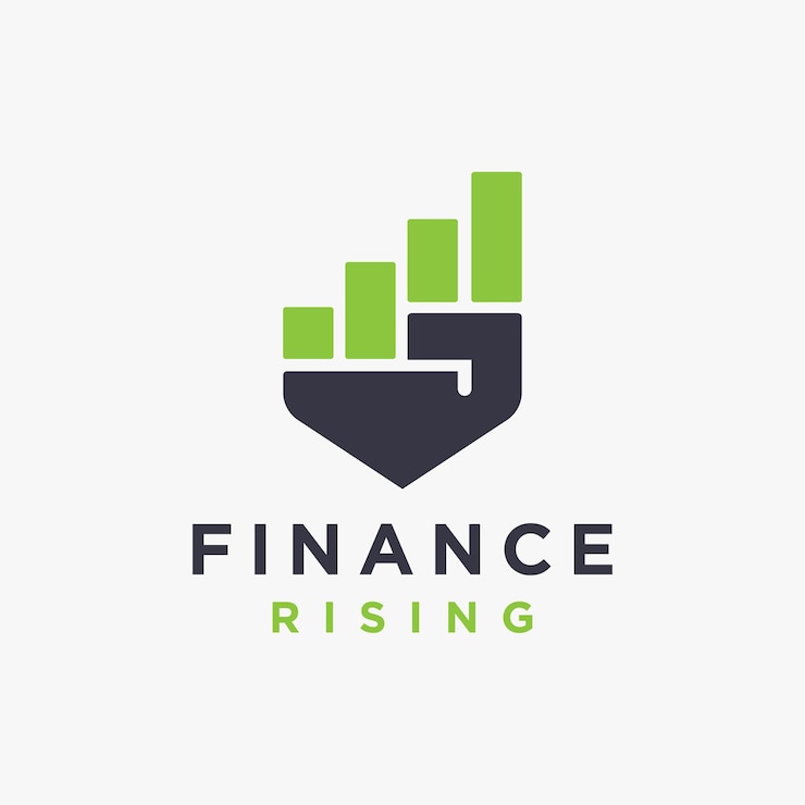 Vecteur abstrait de la main montante graphique financier de la puissance de la croissance du logo de l'icône modèle vectoriel sur fond blanc