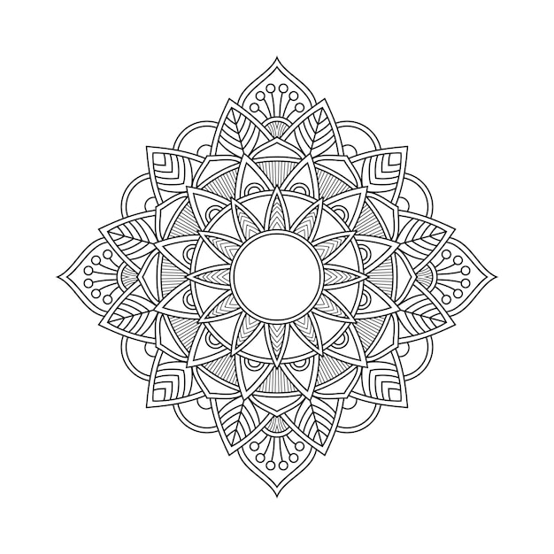 Abstrait Mandala Arabesque Illustration De Livre Page à Colorier. T-shirt . Fond D'écran Floral