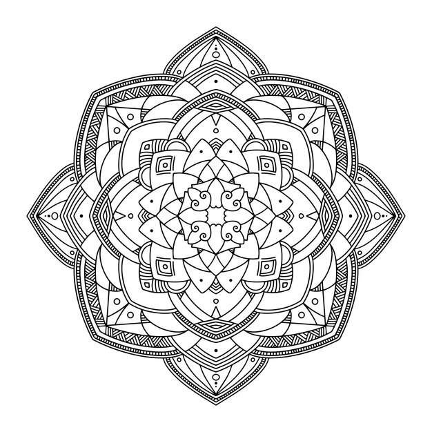 Abstrait Mandala Motif En Noir Et Blanc Pour Le Livre De Coloriage Pour Adultes