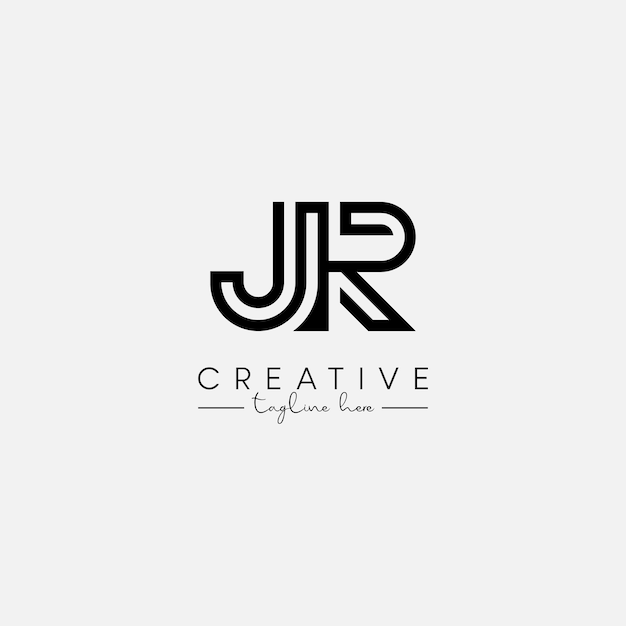 Abstrait Minime lettre JR RJ Initial basé sur une ligne élégante Vecteur de conception de logo