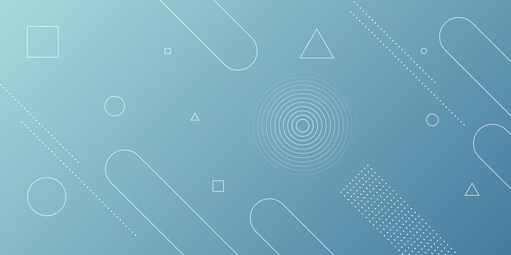 Abstrait moderne avec des éléments de memphis dans des dégradés bleu foncé et sur le thème rétro