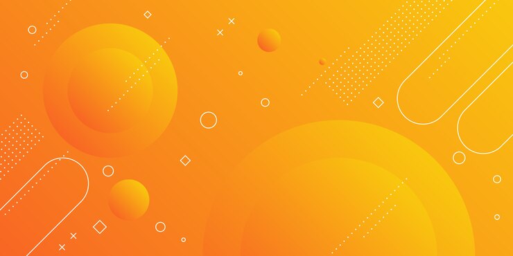 Abstrait moderne avec des éléments de memphis dans des dégradés jaunes et orange et sur le thème rétro pour des affiches, des bannières et des pages de destination de site Web.