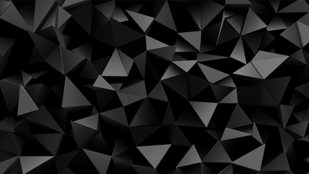 Abstrait monochrome noir avec des formes triangulaires géométriques. Modèle d'espace moderne.