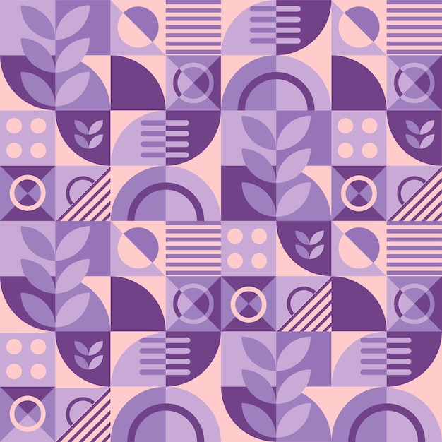 Abstrait Motif De Grille Géométrique En Couleur Pourpre Et Pêche.