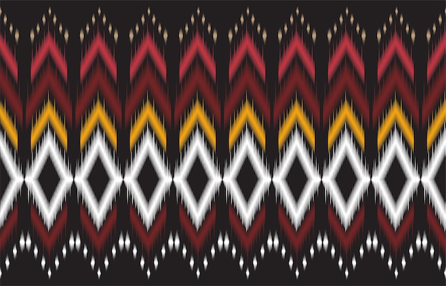 Abstrait motif natif géométrique noir et rouge sans soudure.Fond géométrique répétitif