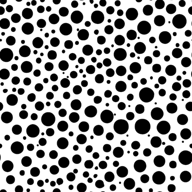 Vecteur abstrait motif sans couture de tache dalmatienne noire et blanche