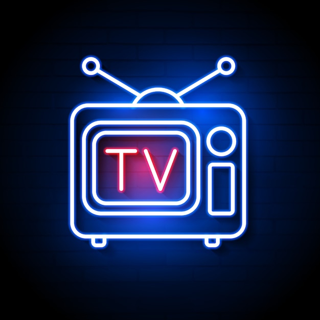 Vecteur abstrait neon light tv