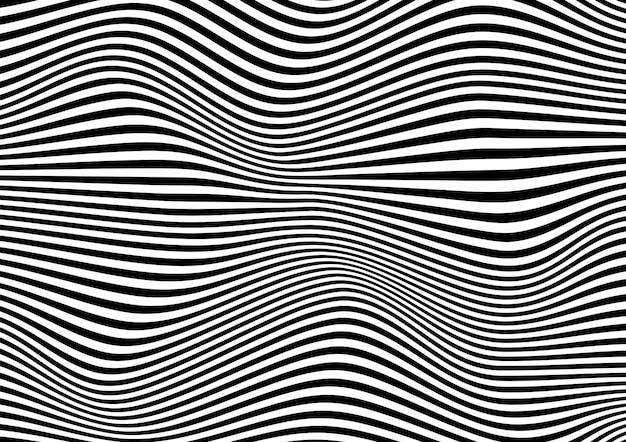 Abstrait en noir et blanc avec motif de lignes ondulées