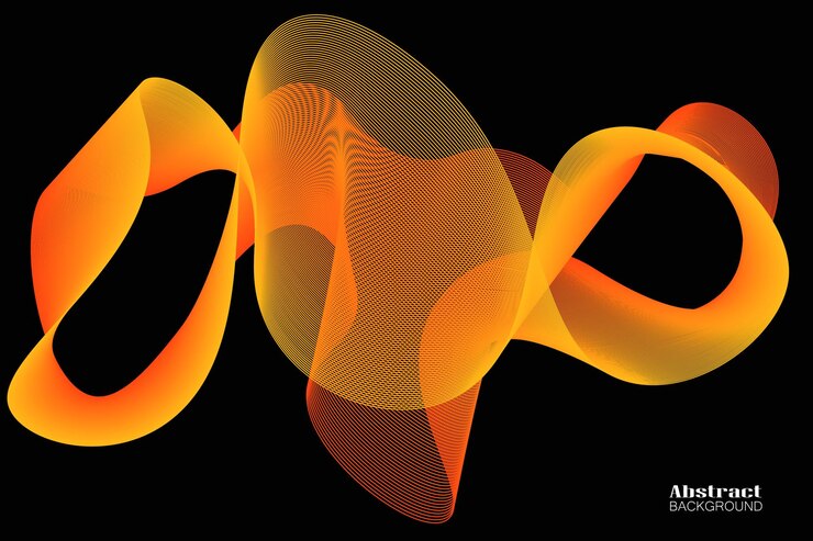 Vecteur abstrait avec des ondes linéaires dynamiques illustration vectorielle dans un style minimaliste plat isolé sur fond sombre