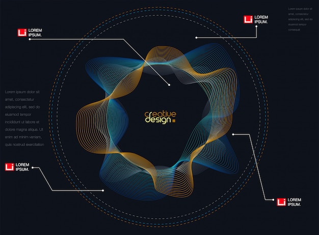 Abstrait Avec Des Ondes Sonores De Particules Dynamiques