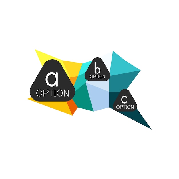 Abstrait option géométrique colorée infographie modèle de conception avec exemple d'options abc Arrière-plan abstrait pour présentation d'affaires ou bannière d'information