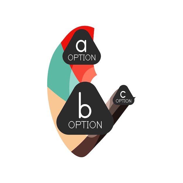 Abstrait Option Géométrique Colorée Infographie Modèle De Conception Avec Exemple D'options Abc Arrière-plan Abstrait Pour Présentation D'affaires Ou Bannière D'information