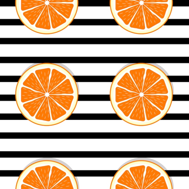 Abstrait Orange Seamless Pattern Avec Des Lignes Noires