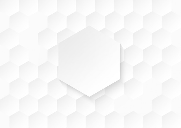 Vecteur abstrait papier hexagone fond blanc.