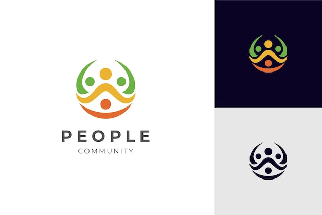 Vecteur abstrait personnes groupe communauté logo icône conception vectorielle équipe symbole graphique famille ensemble modèle de logo