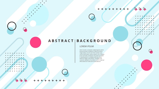 Abstrait Plat Diagonale Cercle Lignes Fond De Memphis