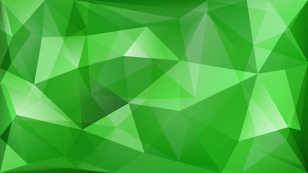 Vecteur abstrait polygonal de nombreux triangles aux couleurs vertes