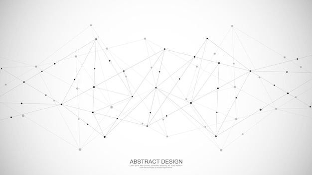 Abstrait Polygonale Avec Des Points De Connexion Et Des Lignes De Connexion Au Réseau Mondial Numérique