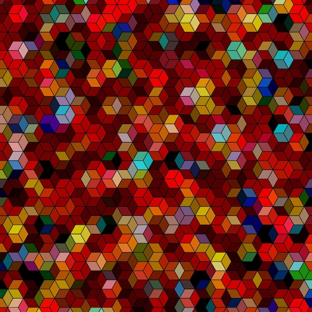 Vecteur abstrait avec des polygones hexagonaux colorés