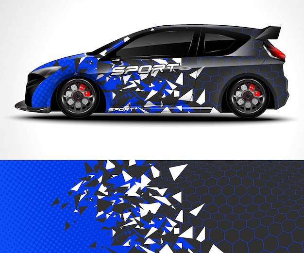 Abstrait Pour La Conception De L'emballage De Voiture De Sport De Course Et La Livrée Du Véhicule