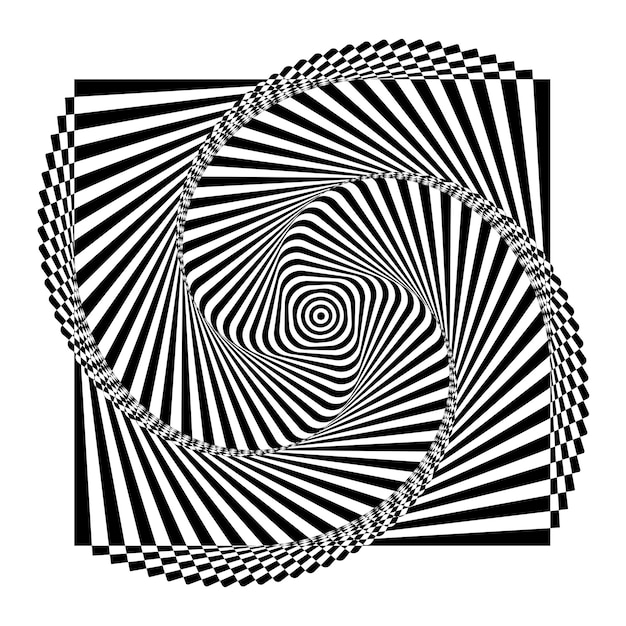 Abstrait rayé torsadé avec des lignes déformées Illusion d'optique