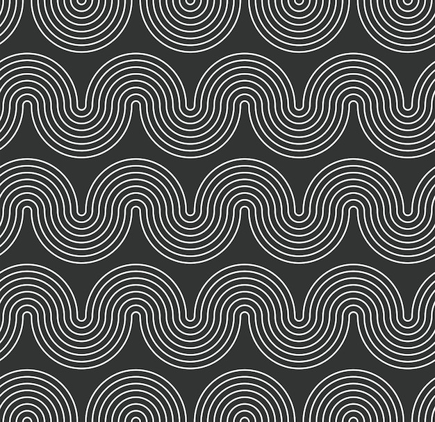 Abstrait Rayures Ondulées Optique Hypnotique Psychédélique Rayures Géométriques Motif Vectorielle Continue Nouilles