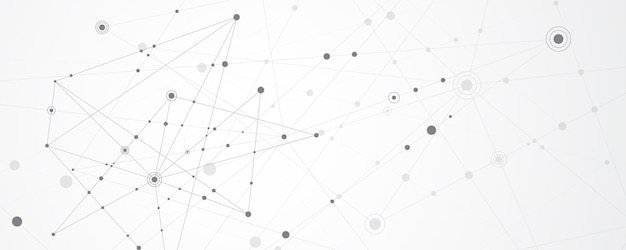 Abstrait reliant les points d'innovation et le concept de communication en ligne