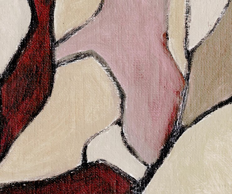 Vecteur abstrait rose bordeaux beige peinture à l'huile sur toile. texture vectorielle. peinture à l'huile dessinée à la main. fond de vecteur d'art abstrait. fragment d'oeuvre d'art. art moderne. texture de toile.
