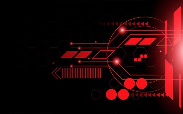 Abstrait Rouge Technologie Ligne