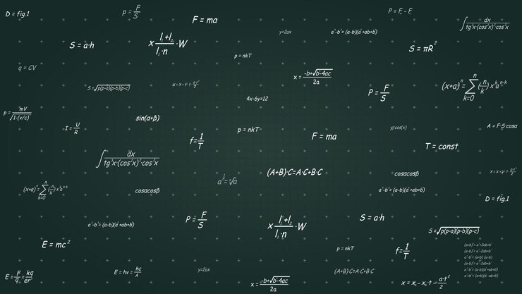Abstrait scientifique formules blanches sur fond vert