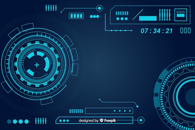 Vecteur abstrait de technologie dans le style de hud