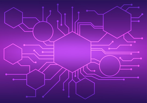 Abstrait Technologie Fond Futuriste Concept Circuit Ligne Violet Dégradé De Couleur Pour Toile De Fond Affiche Bannière Web