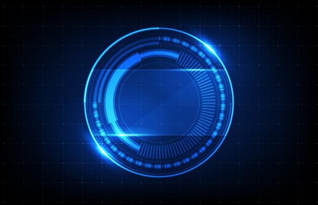 Abstrait De La Technologie Futuriste Bleu Rond Rougeoyant Hud Ui Background