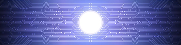Vecteur abstrait de la technologie numérique, motif de carte de circuit imprimé bleu, puce électronique, ligne électrique